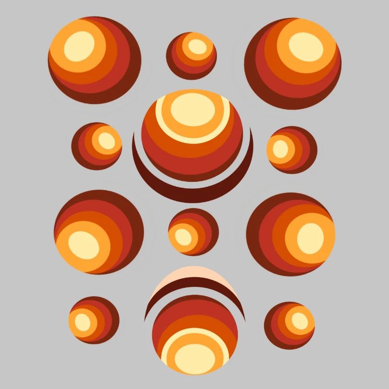 Retro Circle Pattern 70s Crescent