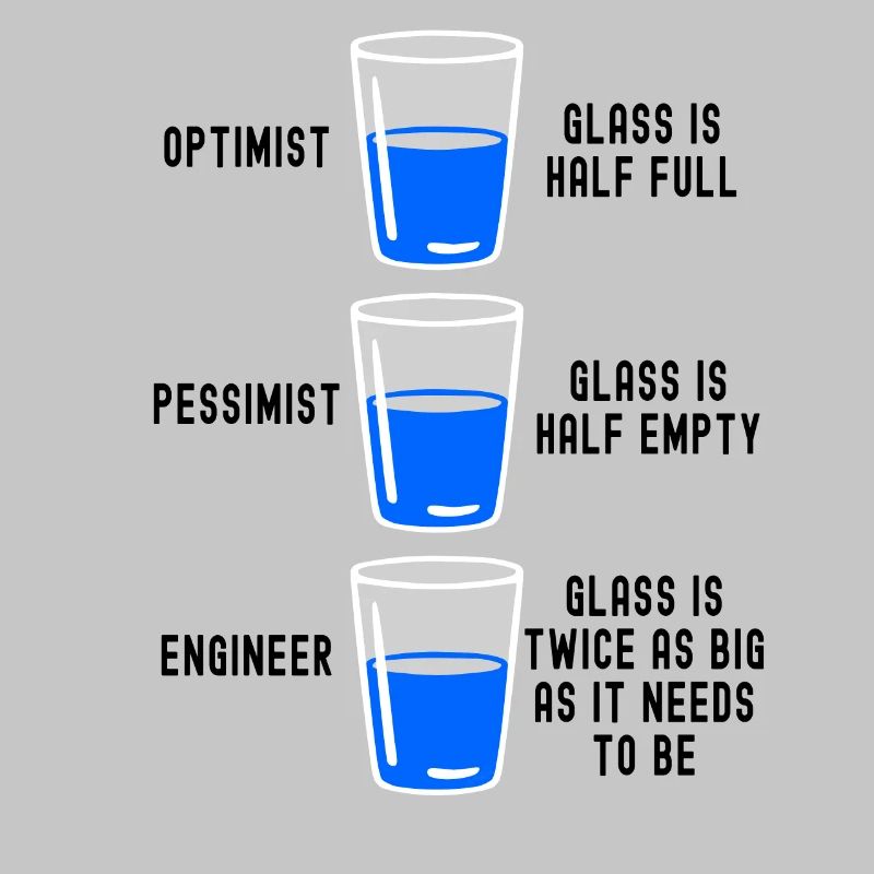 Engineer Glass Half Full Half Empty Funny Engineer