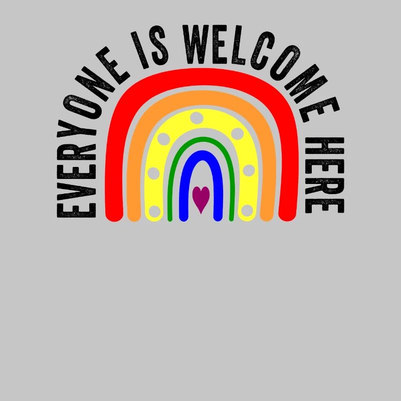 UNITY DAY Everyone is Welcome Here Boho Rainbow