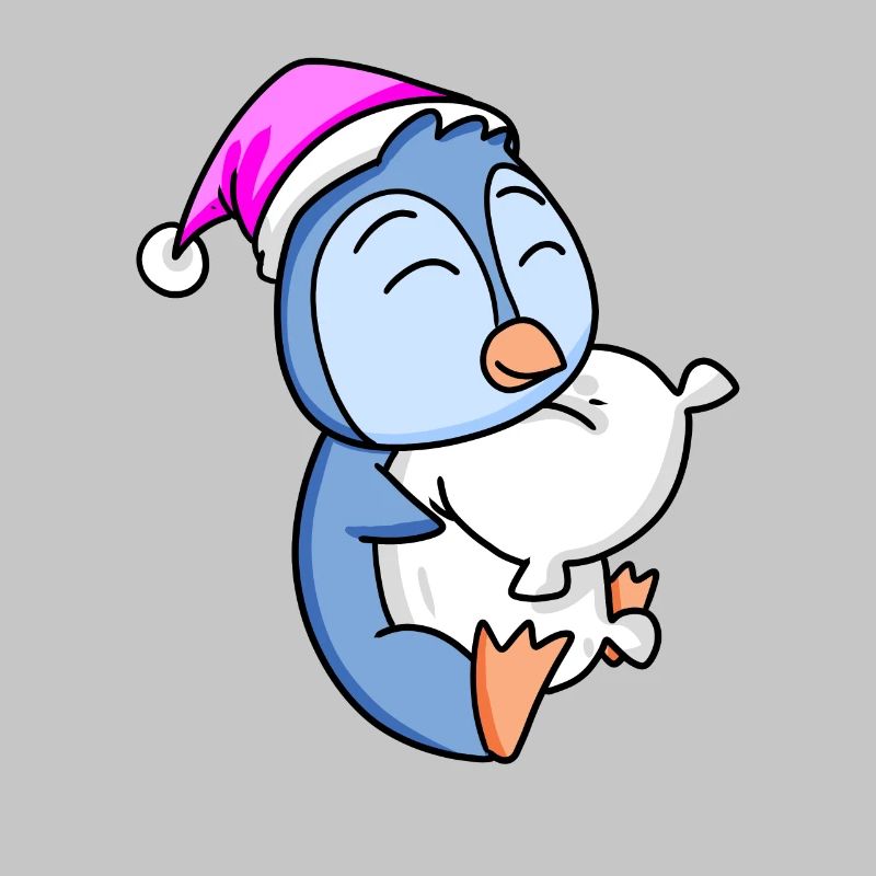 Penguin with pillow