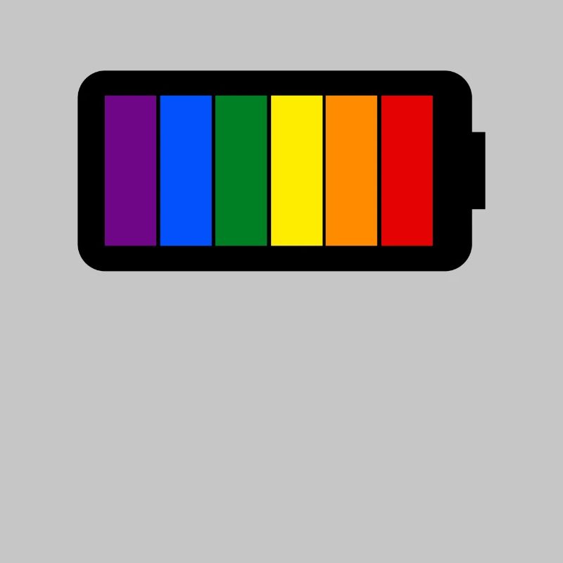 Rainbow Colors Battery Loading - Gay Pride