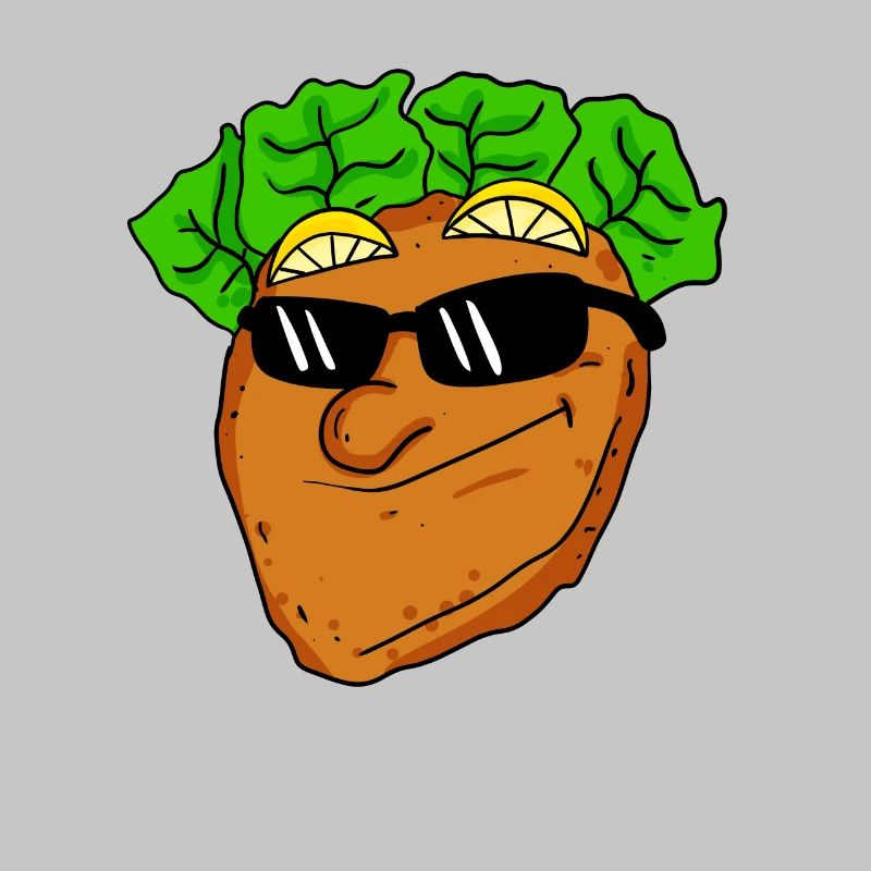 Cool schnitzel with sunglasses