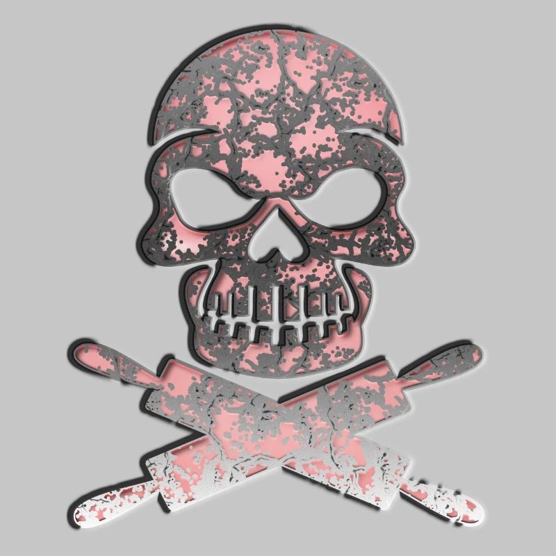 Skull skull with dough rolls