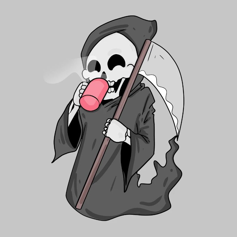 Sensenmann mit Kaffee