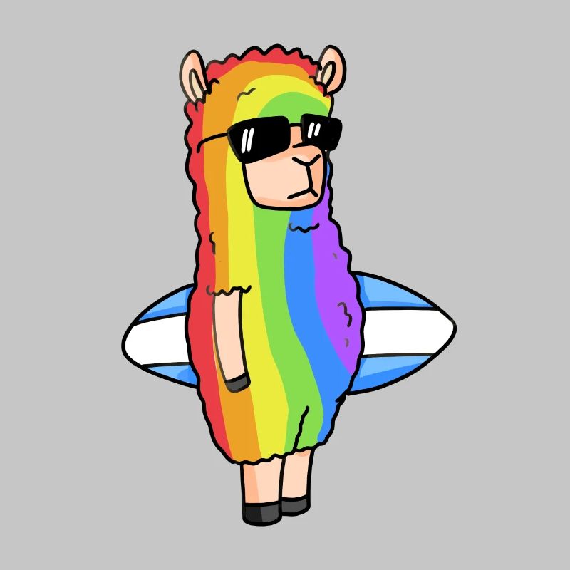 Alpaka Regenbogen Weihnachten