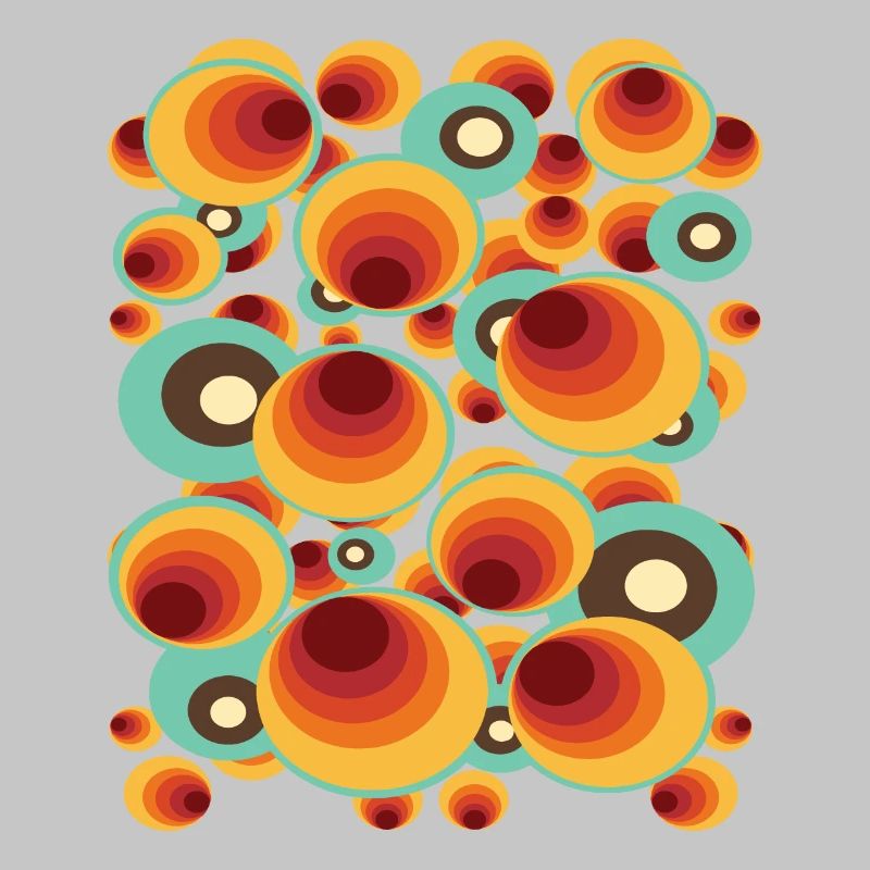 Retro Polka Dots Circle Pattern