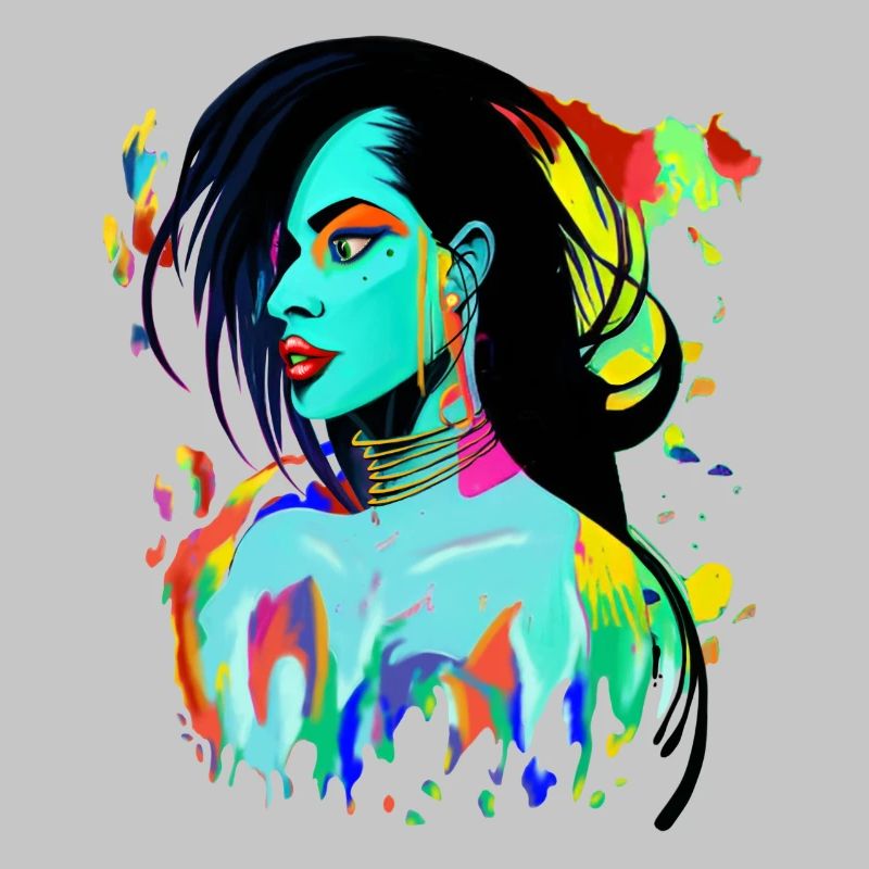 Explosion de couleurs de portrait néon