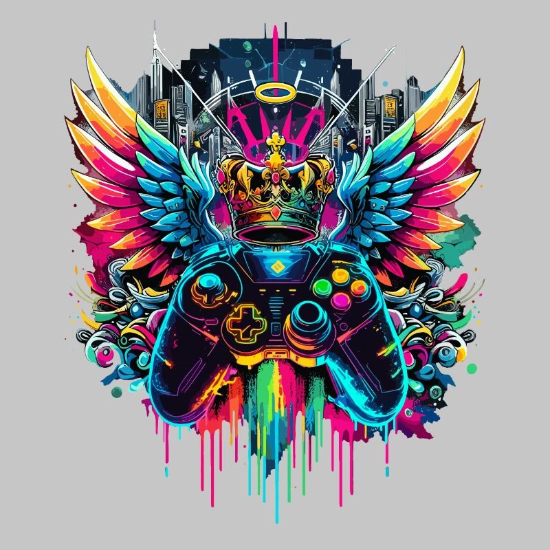 Gaming King Controller Wings Graffiti