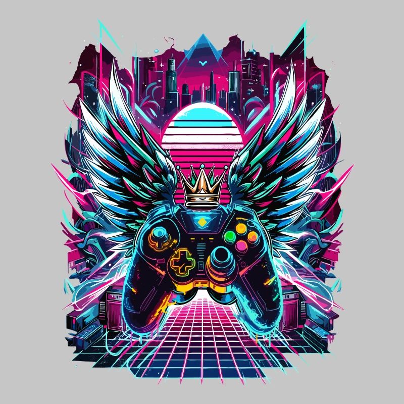 Synthwave Sunset Gamer Controller