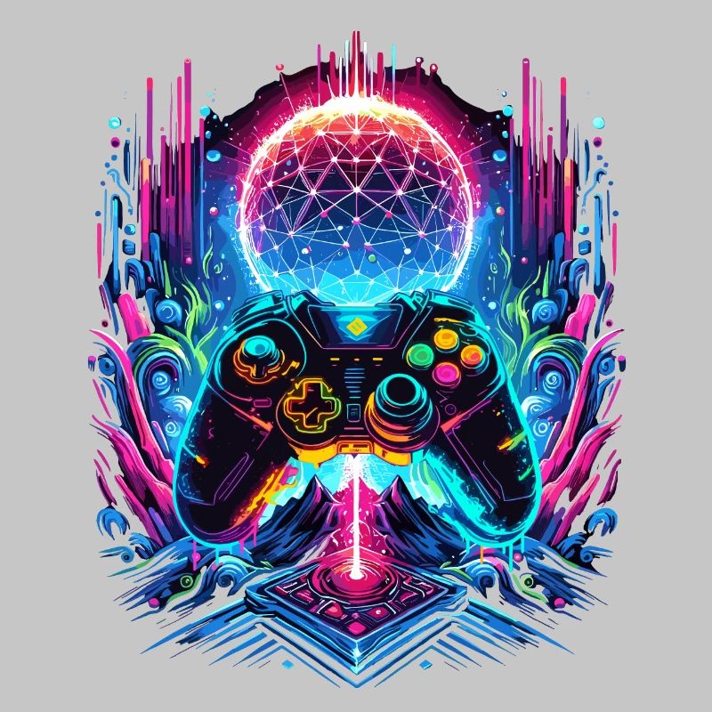 Manette de jeu Cyberpunk de Synthwave