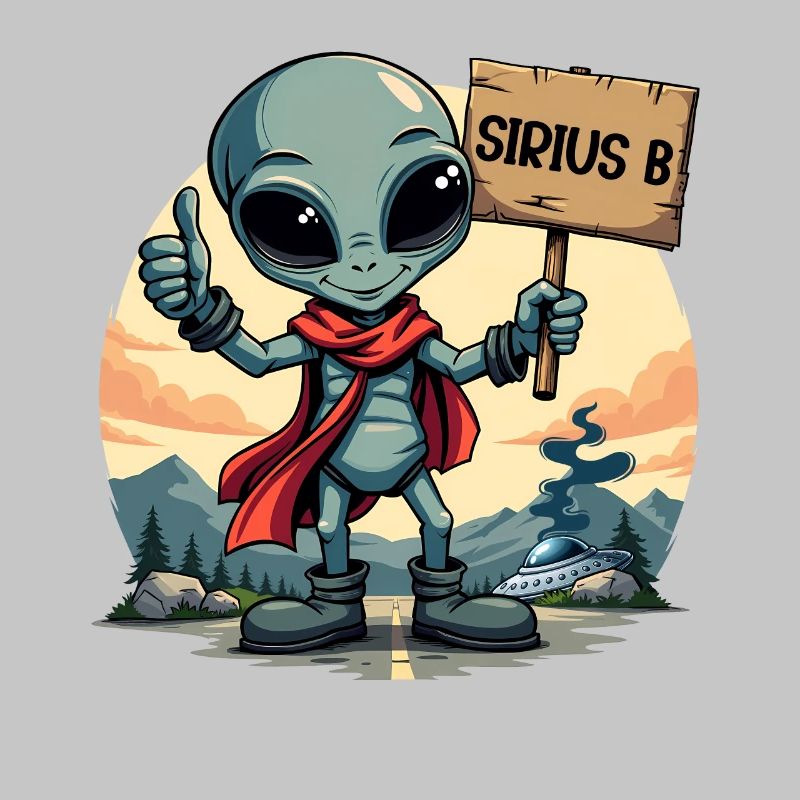 Cute Alien Hitchhiker Sirius B UFO Alien