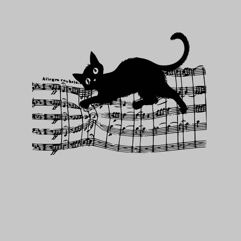 Chat Ludique Sur Partitions De Notes