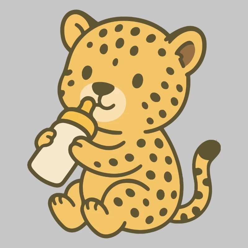 Bébé guépard avec biberon