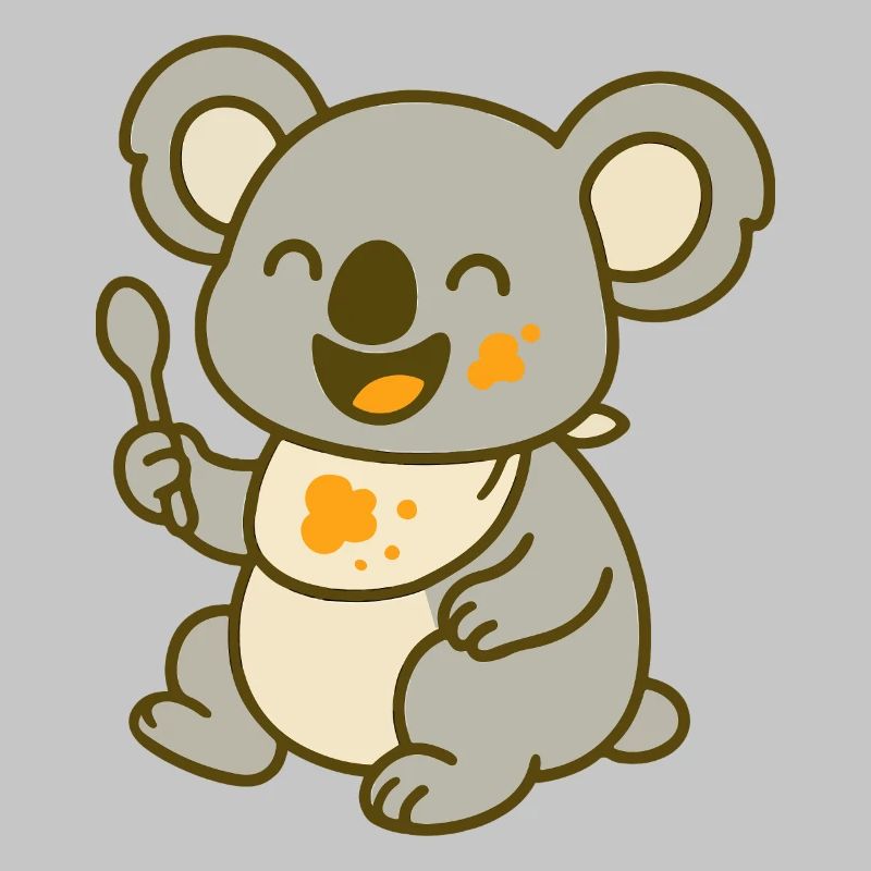 Mignon bébé koala mangeant