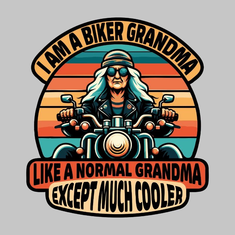 Biker-Oma mit cooler Attitüde
