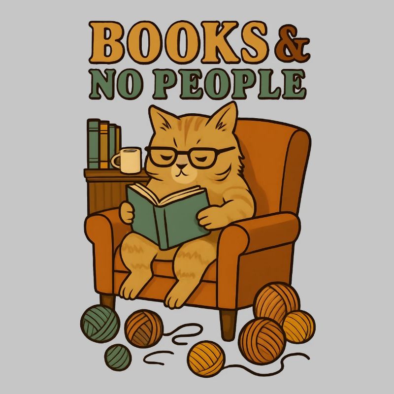 Cat reader in a comfortable armchair