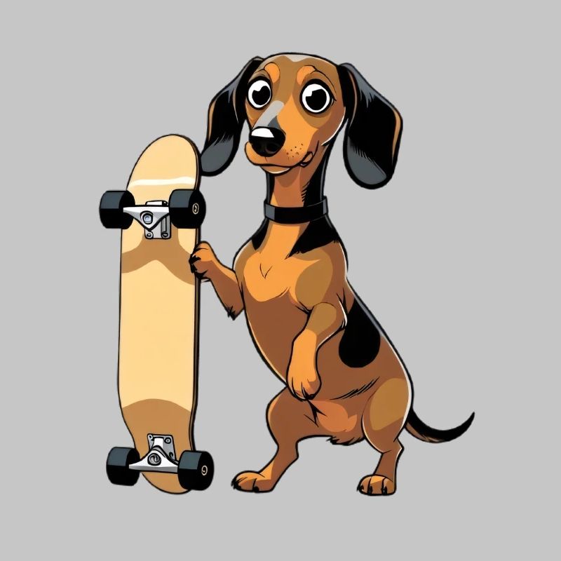 Dackel mit Skateboard Design