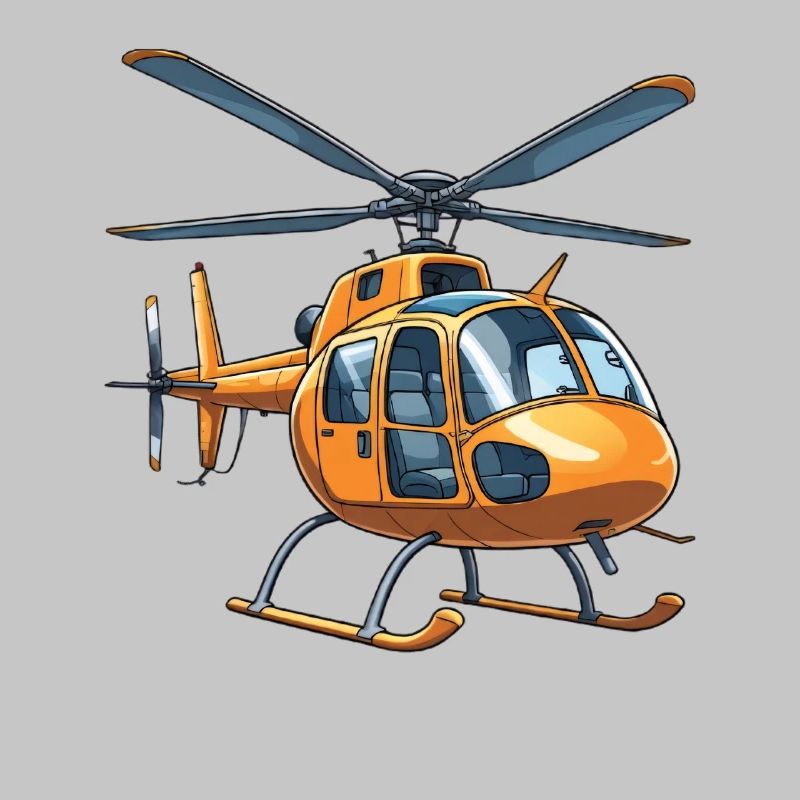 Conception graphique de bande dessinée d'hélicoptère