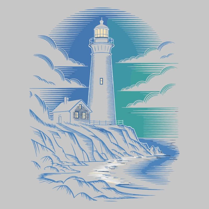 Lighthouse on the rocky coastal path