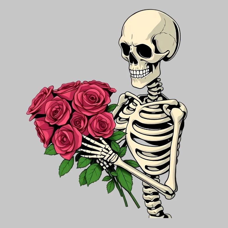 Skelett mit Rosen