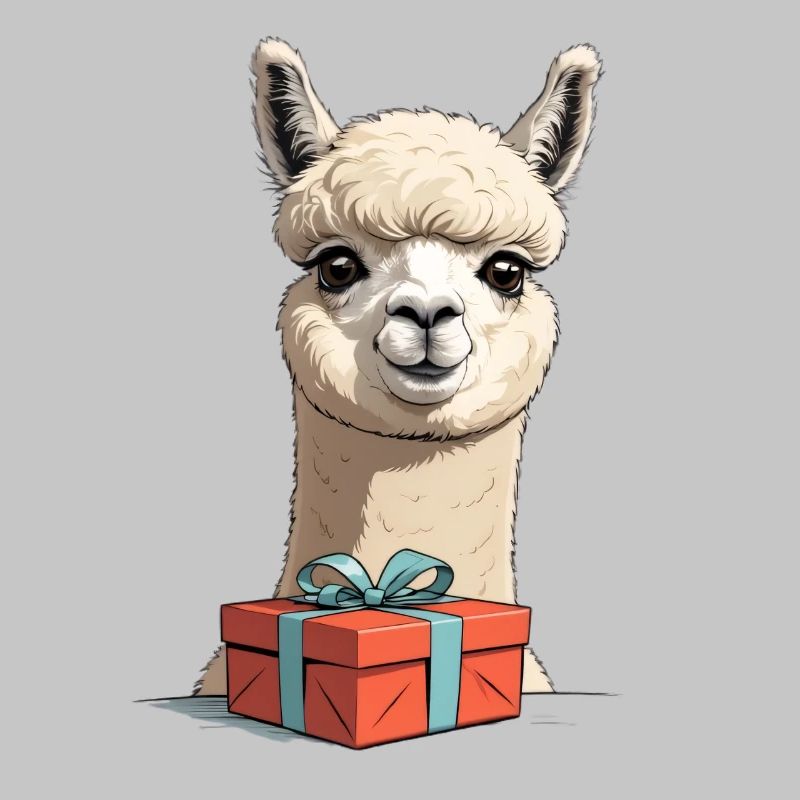 Alpaca with gift