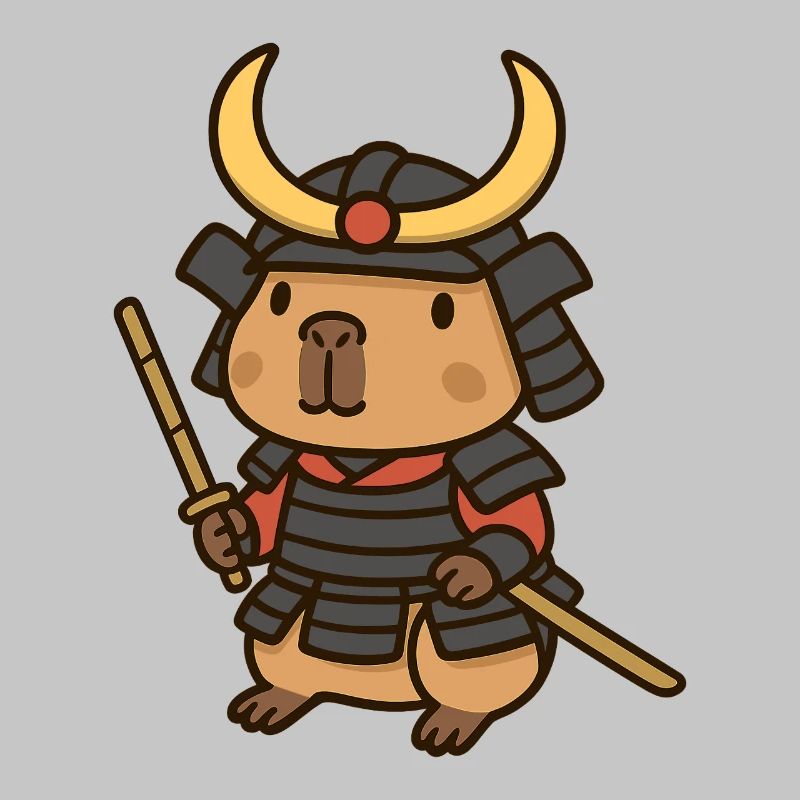 Samurai Capybara – Brave & Serene ⚔️🦫