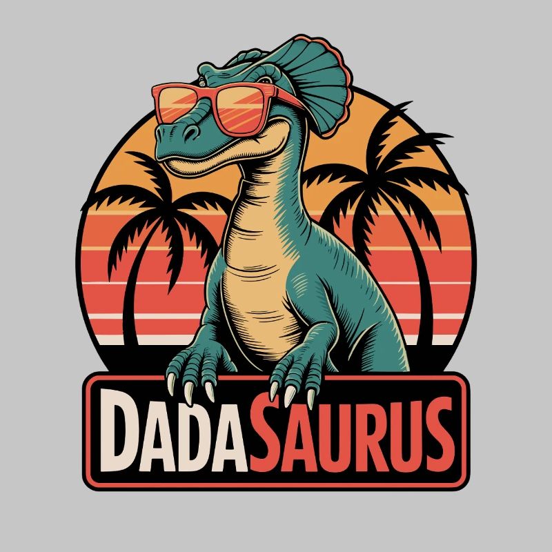 Dadasaurus Cooler Dinosaurier Retro Palmen