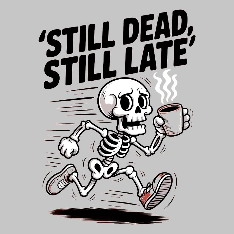 Still Dead, Still Late Skeleton Coffee Rush
