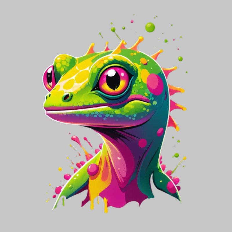 Bunte Echse Neon-Splash