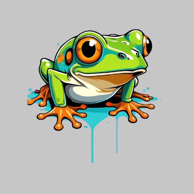 Frog Graffiti Neon Splash