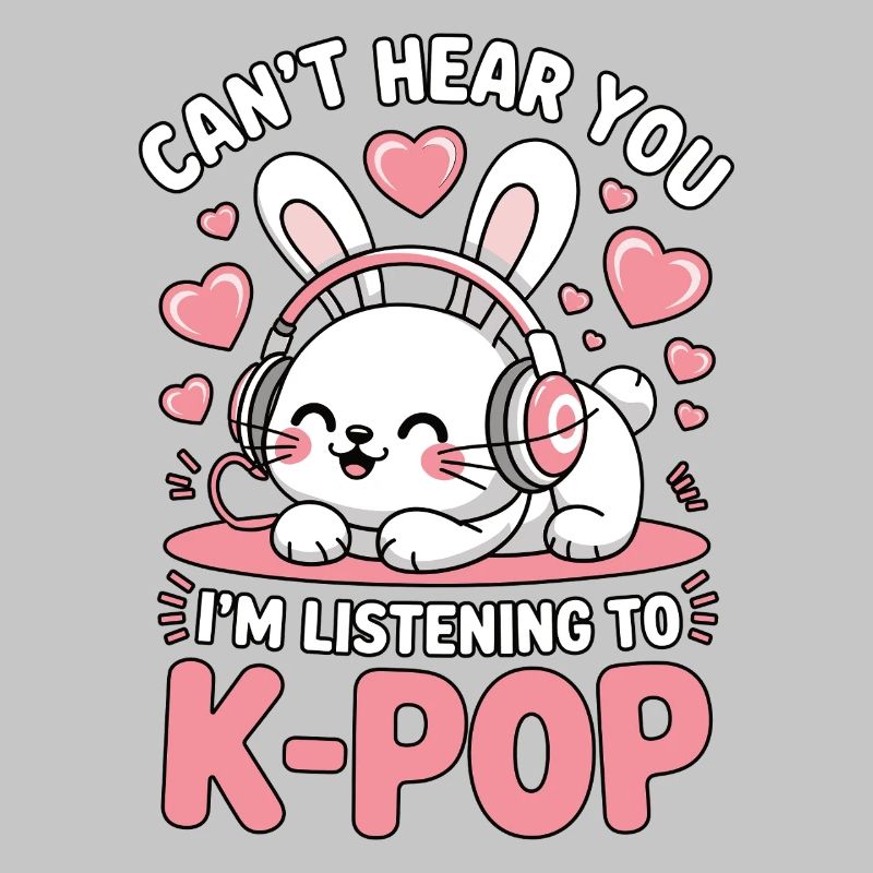 K-Pop Bunny mit Kopfhörern