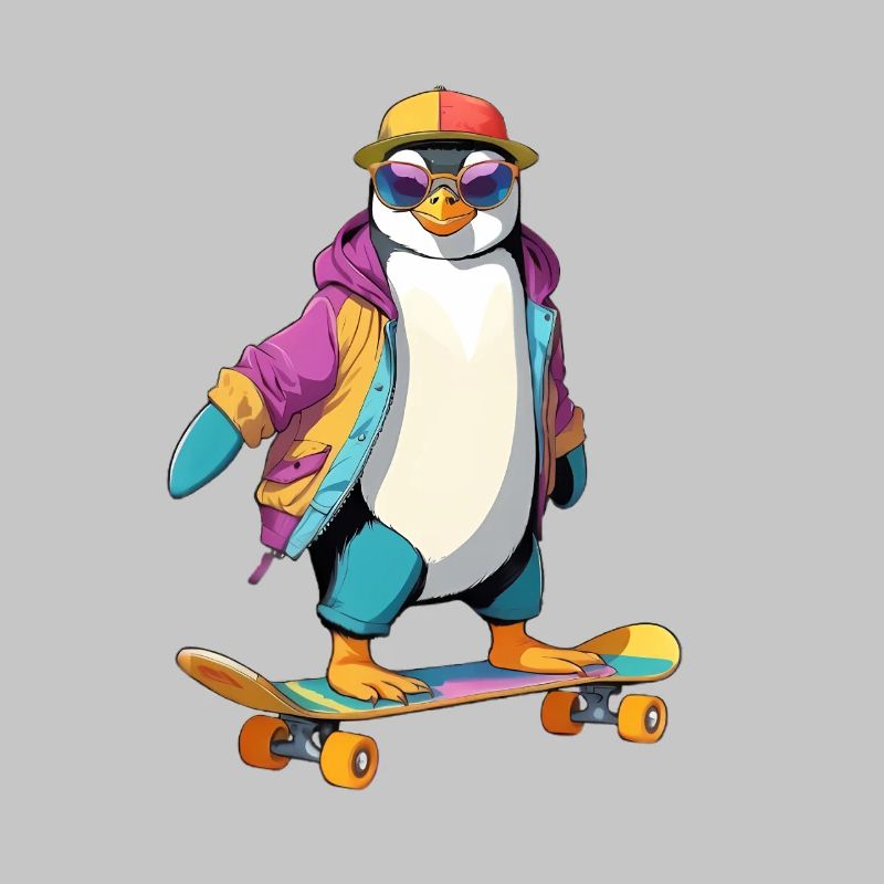 Pinguin Skateboard Neonlook