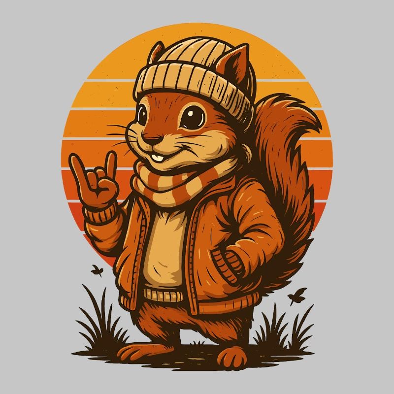 Cooles Eichhörnchen im Retro-Look