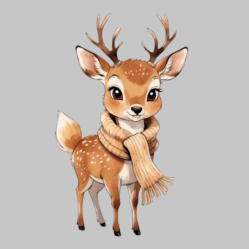 Cerf d’hiver avec écharpe