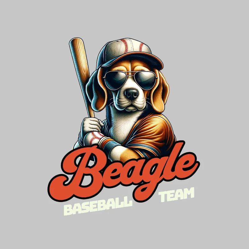 Beagle Baseball Team Beagle and Baseball Lovers