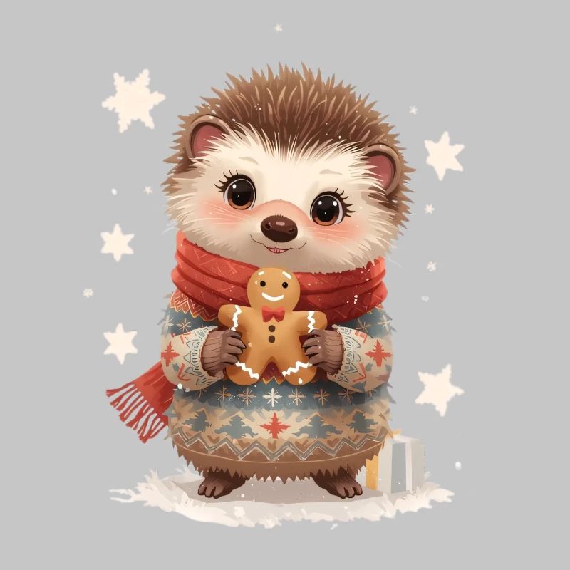 Cuddly hedgehog with gingerbread