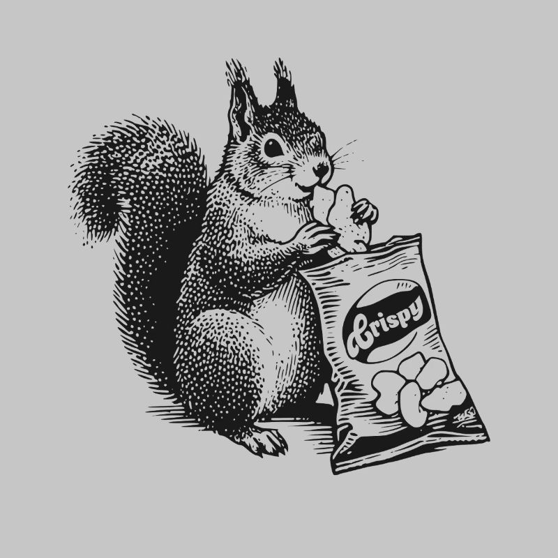 Eichhornchen mit Chips