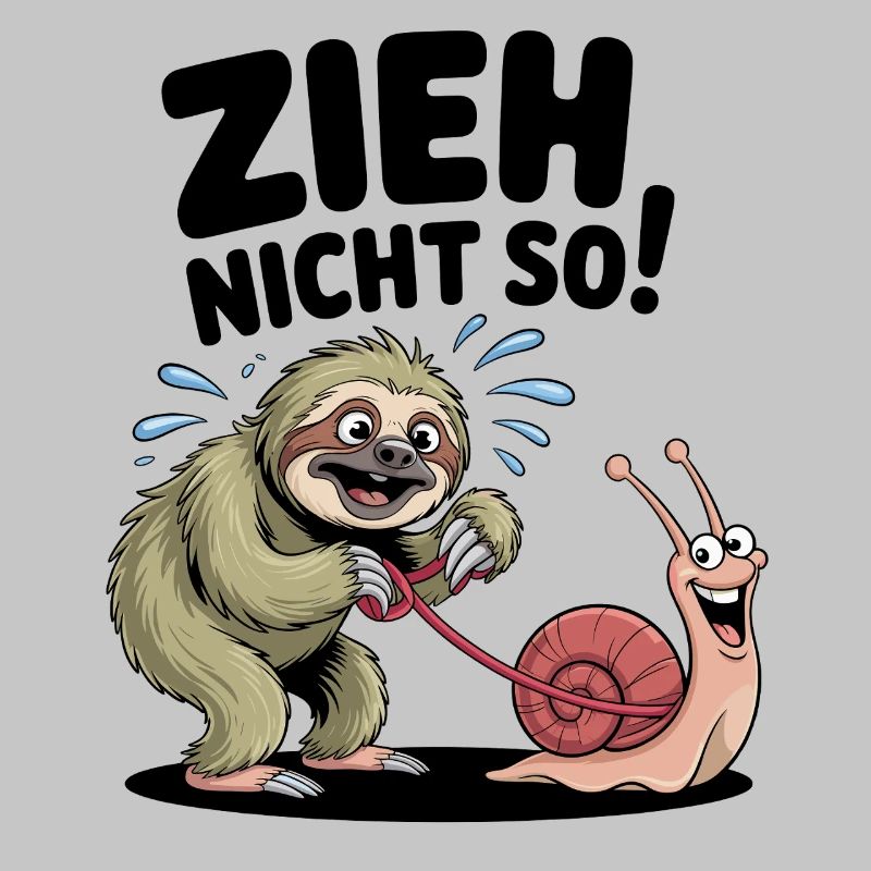 Sloth Snail Saying, Don't Pull Like That