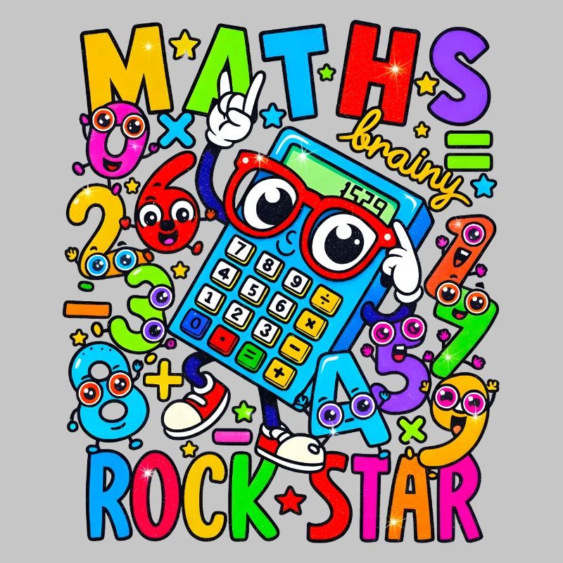 Math Rock Star Calculator Neon