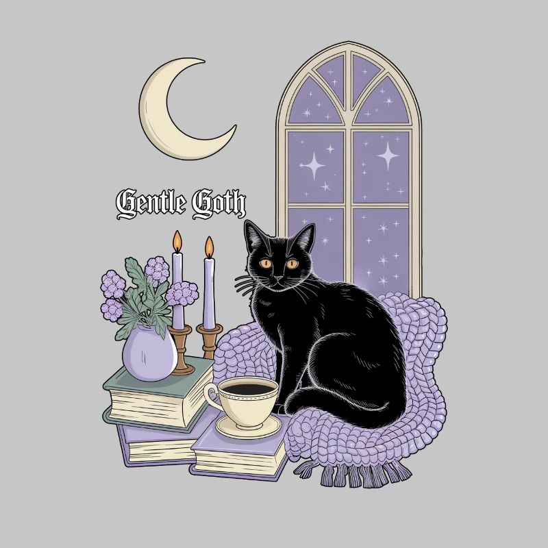 Chat gothique doux, douillet gothique