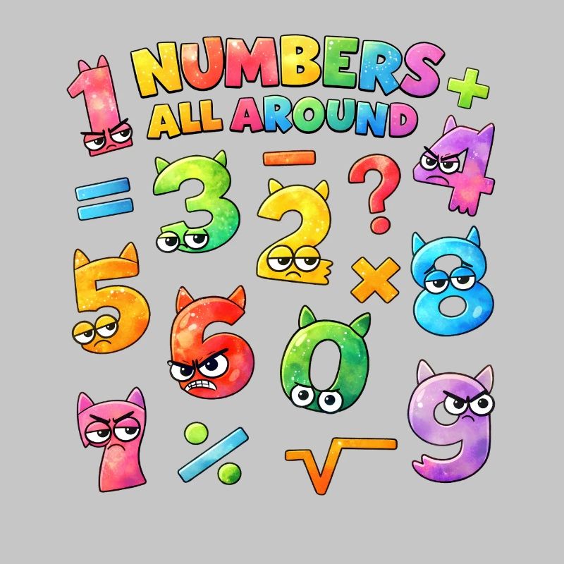 Rainbow Math Faces & Numbers