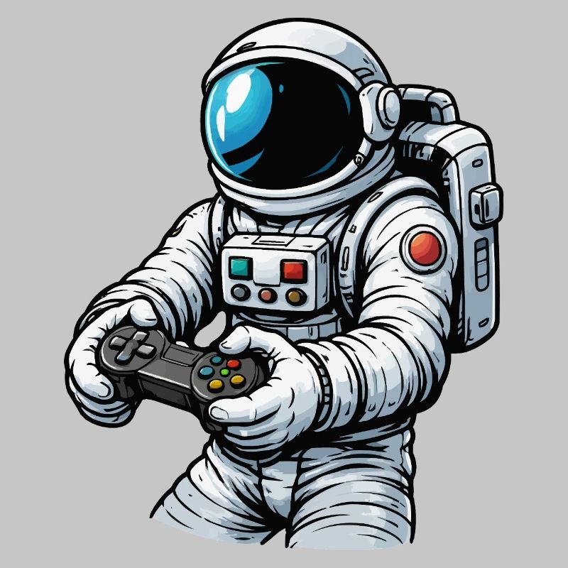 Astronaut mit Gamecontroller