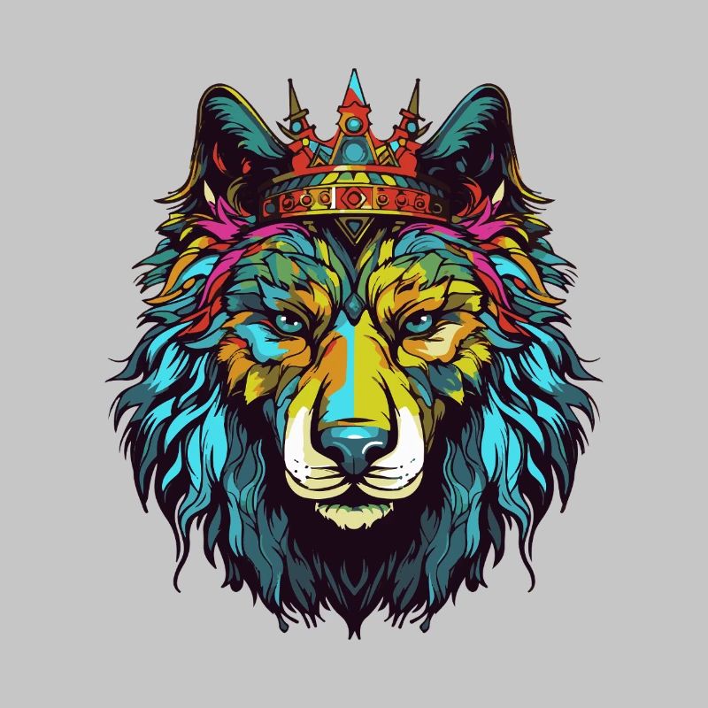 Wolf Comic Krone