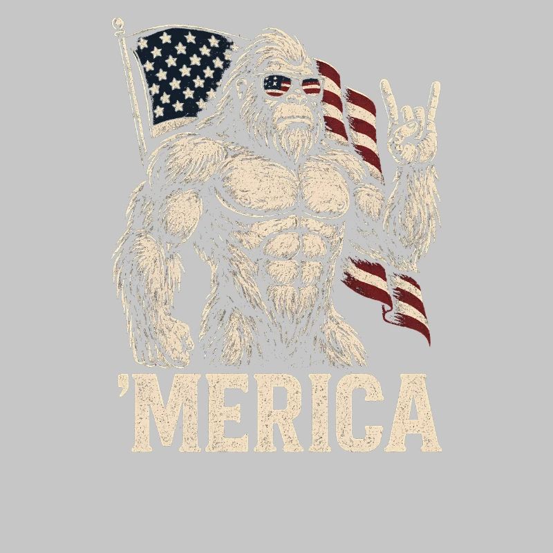 Amerika Bigfoot Lustiger Bigfoot zum 4. Juli Ameri