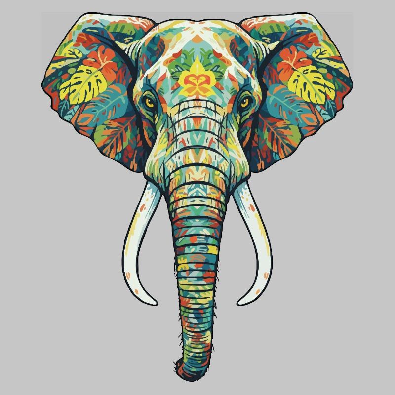 Éléphant fleur coloré