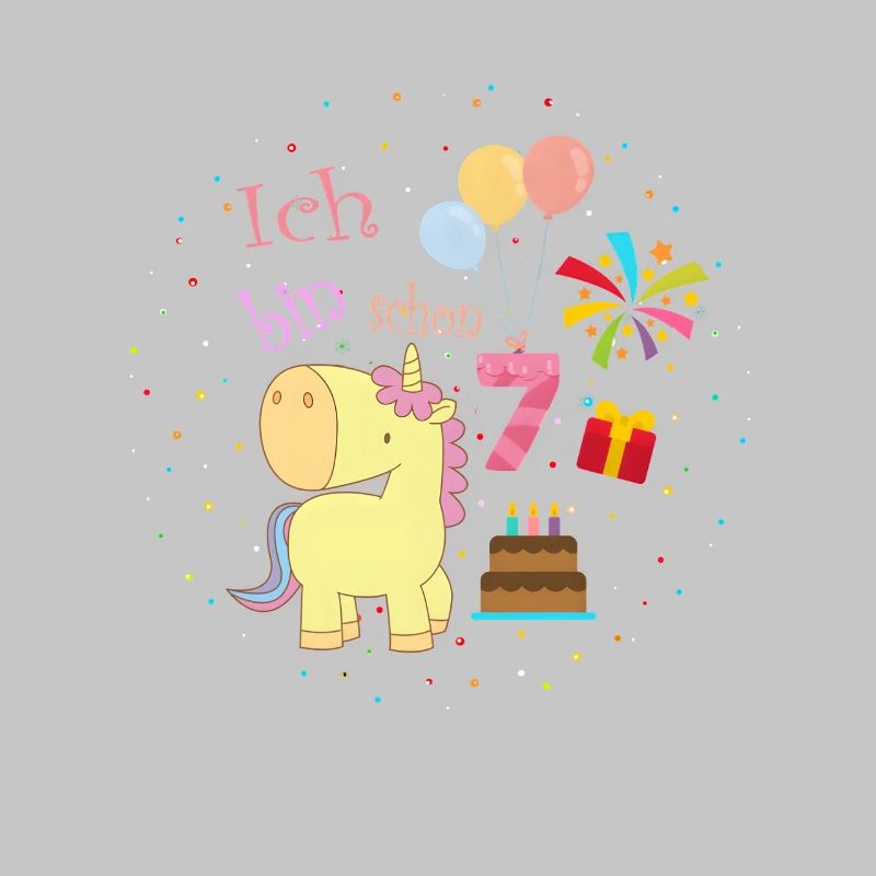 7. Geburtstag Einhorn – Ich bin schon 7 Mädchen