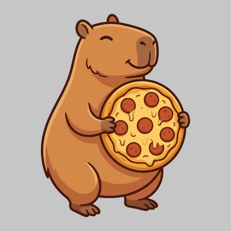 Capybara avec pizza