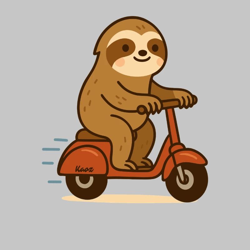 Faultier auf Roller