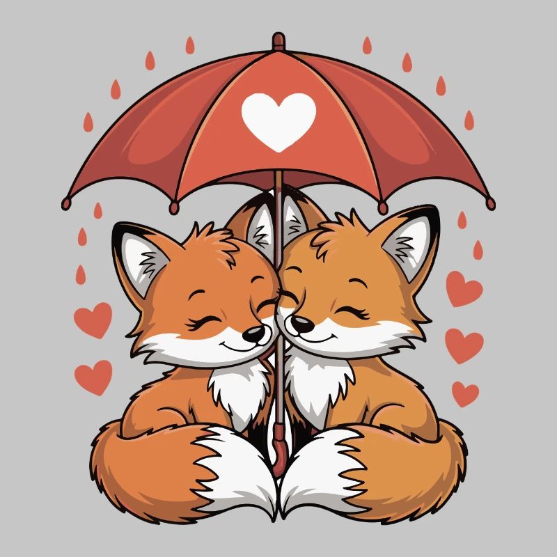 Fuchs Comic Paar Liebe