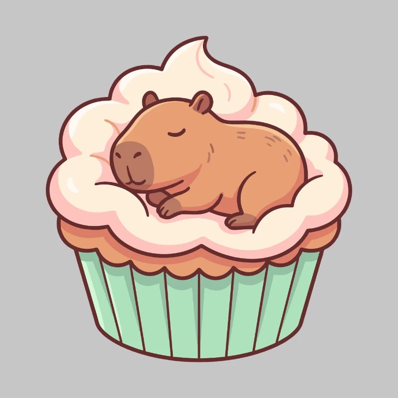 Süßes Capybara Cupcake Motiv